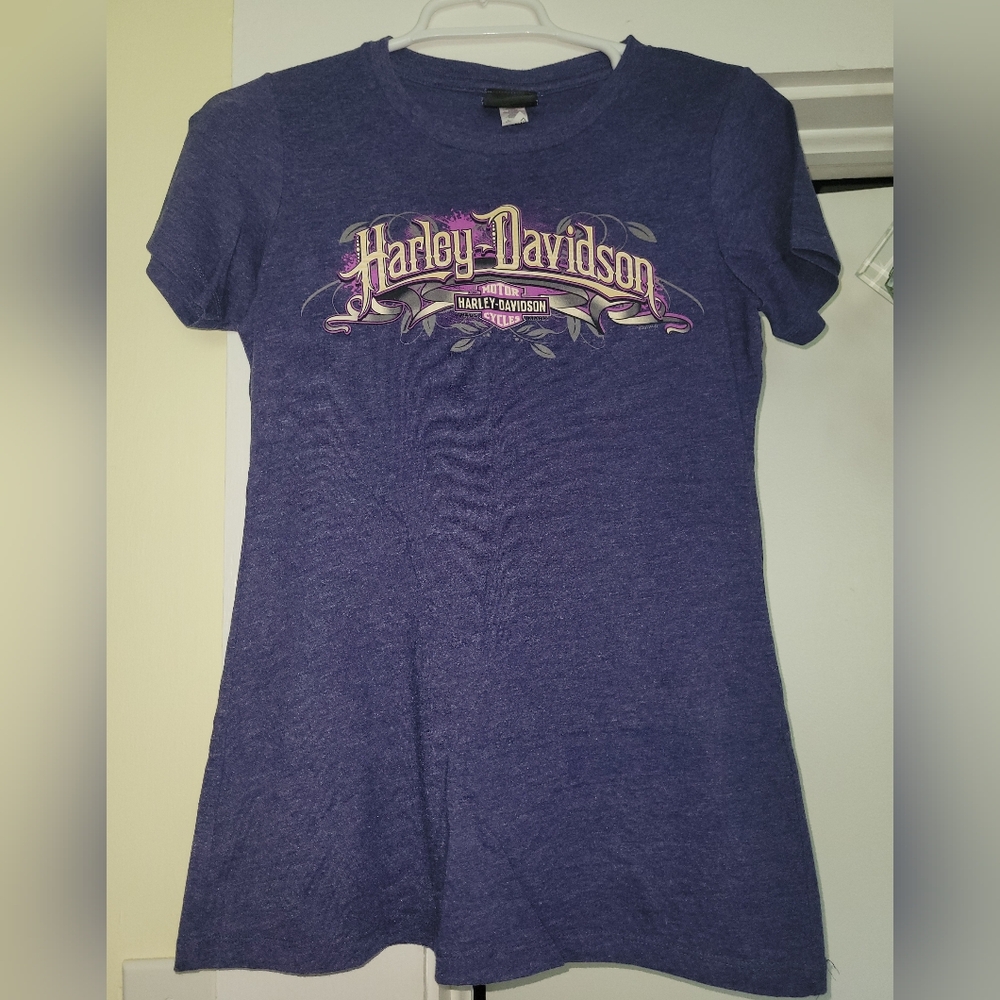 Harley-Davidson Blue Fitted Short Sleeve T-Shirt Like New